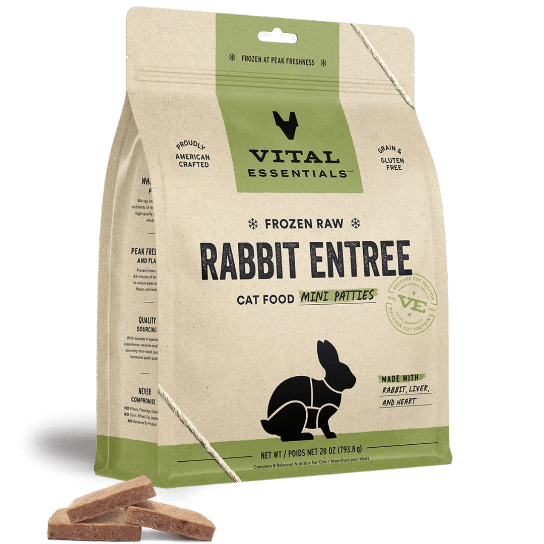 Rabbit Mini Patties - Frozen Raw Cat Food - Vital Essentials - PetToba - Vital Essentials