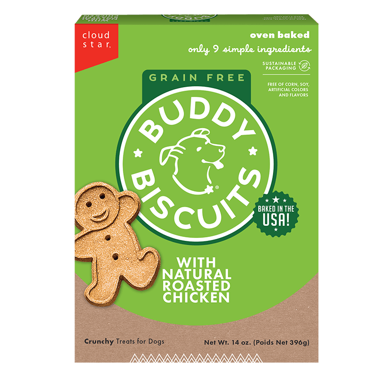 Roasted Chicken Grain Free Oven Baked Dog Treats 14 oz - Buddy Biscuits - PetToba - Buddy Biscuits