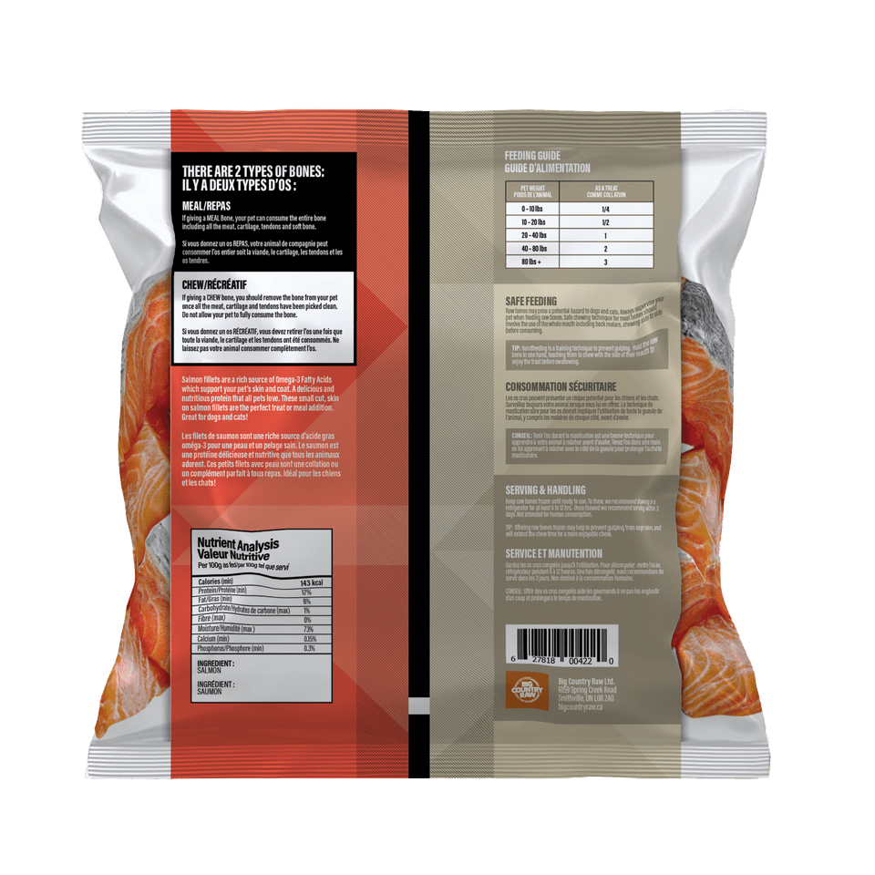 Salmon Fillets - Frozen Raw Dog & Cat Treats - Big Country Raw - PetToba - Big Country Raw