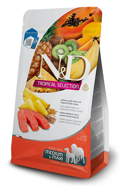 Salmon, Spelt, Oats And Tropical Fruits Adult Medium & Maxi - Dry Dog Food - Farmina - PetToba-Farmina