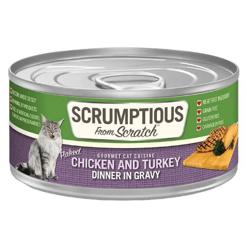 Shredded Chicken - Chicken and Turkey - Dinner in Gravy - Wet Cat Food - Scrumptious - PetToba - Scrumptious