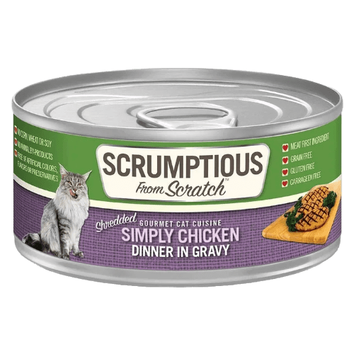 Shredded Chicken - Simply Chicken - Dinner in Gravy - Wet Cat Food - Scrumptious - PetToba - Scrumptious