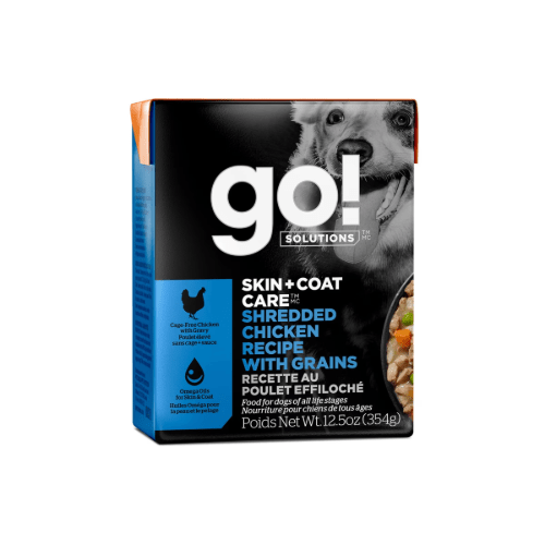 Skin + Coat Care Shredded Chicken 12/354g - Wet Dog Food - Go! Solutions - PetToba - Go! Solutions