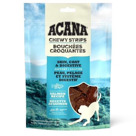 Skin, Coat & Digestion Chewy Strips With Salmon - Dog Treats - Acana - PetToba - ACANA