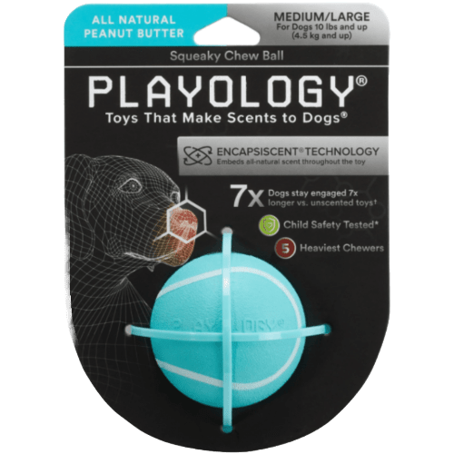 Squeaky Chew Ball - Playology Medium - PetToba - Playology