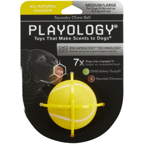 Squeaky Chew Ball - Playology Medium - PetToba - Playology