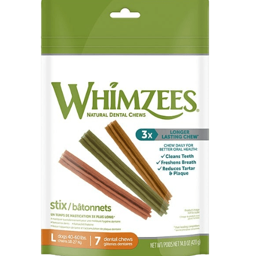 Stix Large All Natural Daily Dental Treat for Dogs - Whimzees® - PetToba - Whimzees