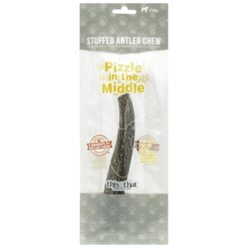 Stuffed Antler Chew w/ Pizzle Large 7.5" - This & That - PetToba - This & That