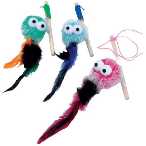 Teaser Face with Feathers - Cat Toy - Coastal - PetToba - Coastal