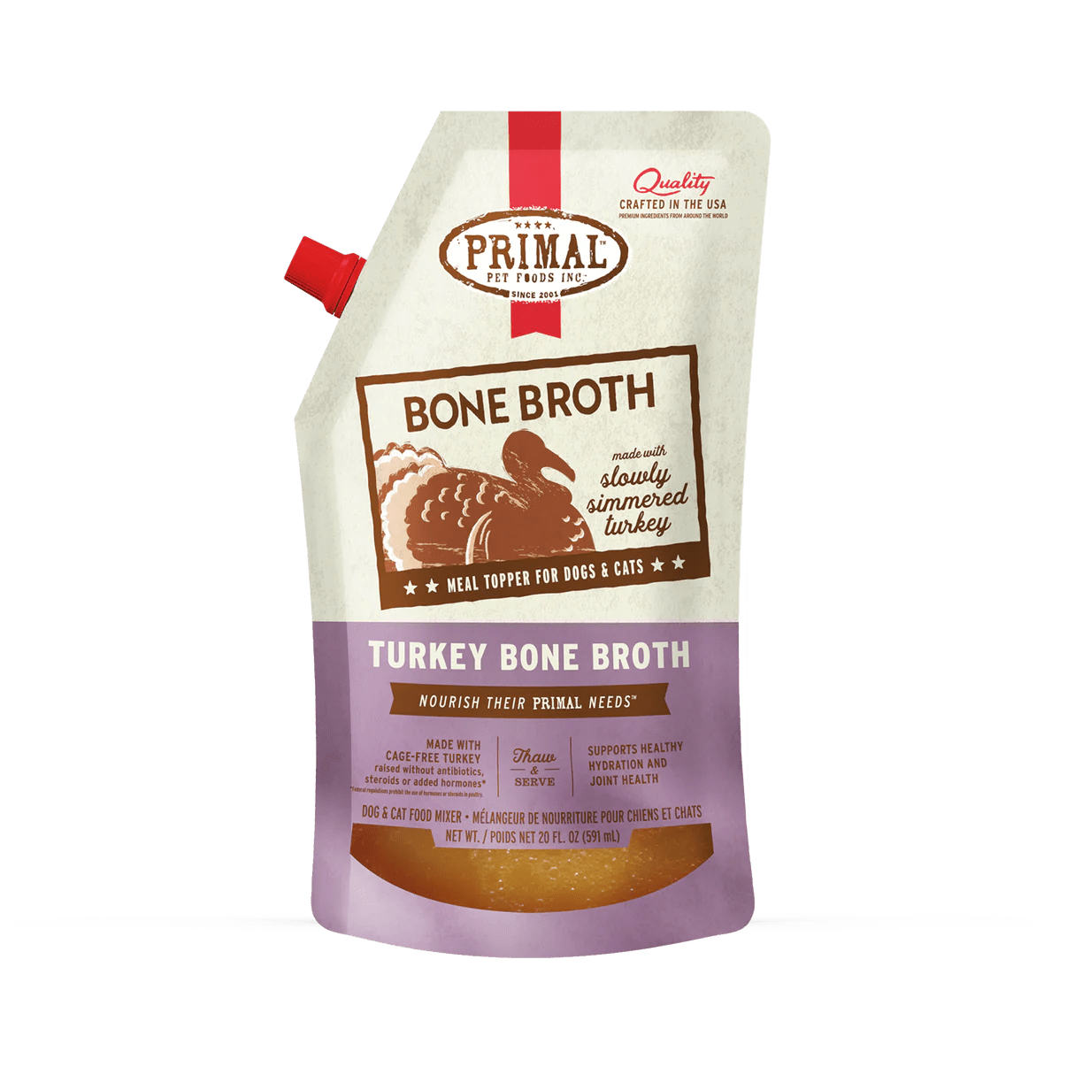 Turkey Bone Broth - Frozen Food Topper - Primal Pet Foods - PetToba - Primal Pet Foods