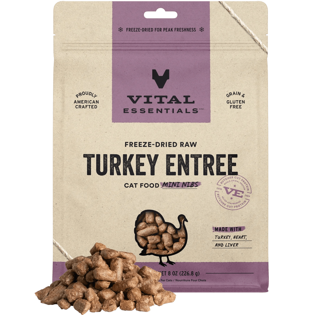 Turkey Entree Mini Nibs Freeze - Dried Raw Cat Food - Vital Essentials - PetToba - Vital Essentials