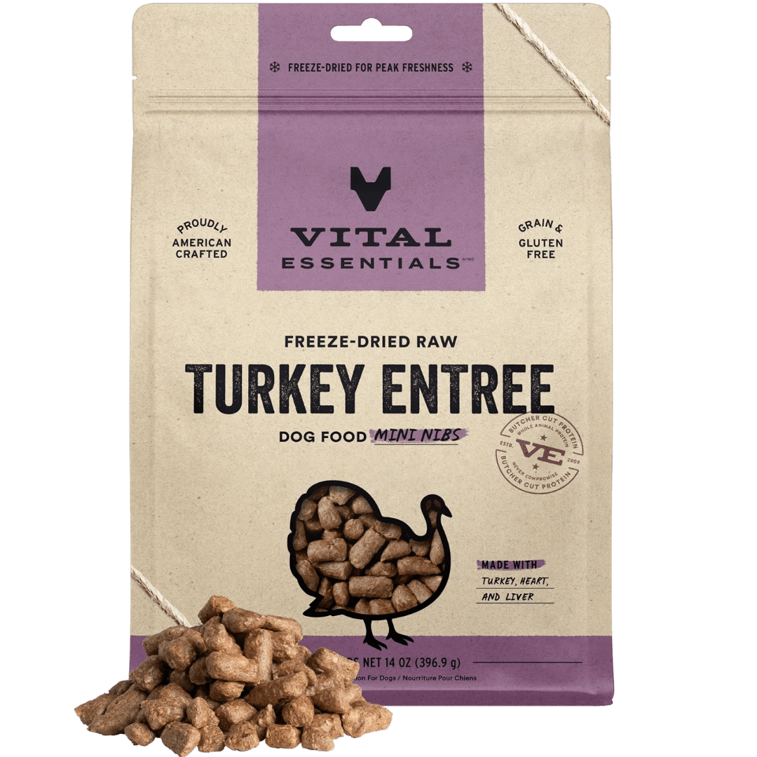 Turkey Entree Mini Nibs Freeze - Dried Raw Dog Food - Vital Essentials - PetToba - Vital Essentials