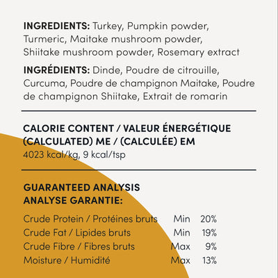 Turkey + Superfood Golds Sprinkles - Dog Toppers - Crumps' Naturals - PetToba - Crumps' Naturals