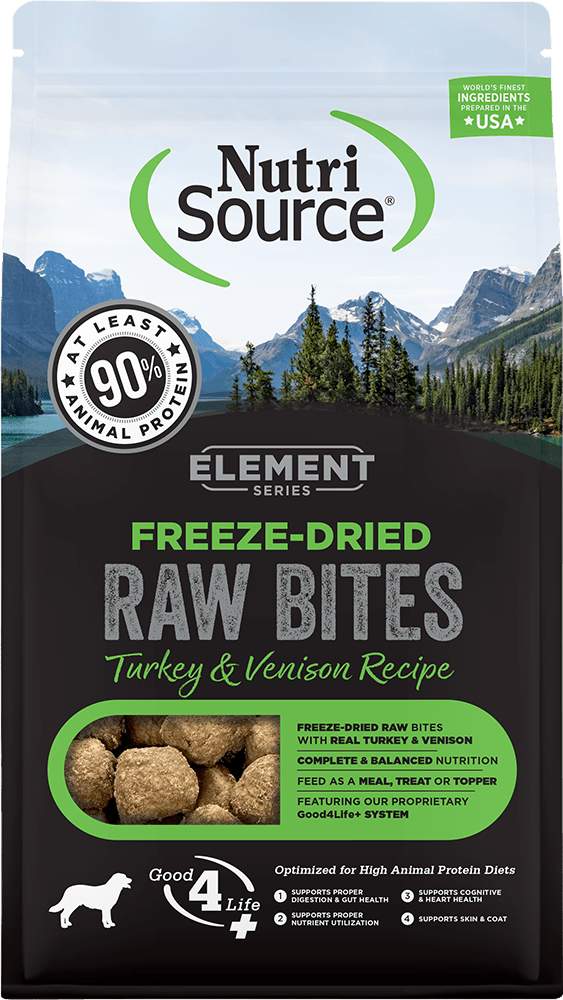 Turkey & Venison Recipe Raw Bites (Element Series) - Freeze-Dried Dog Food - NutriSource - PetToba-NutriSource