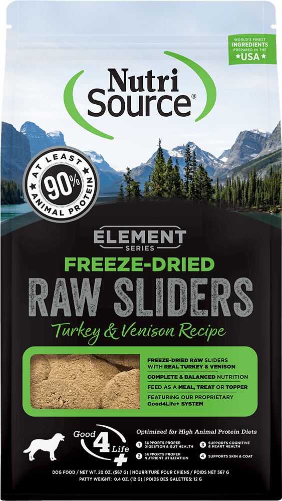 Turkey & Venison Recipe Raw Sliders (Element Series) - Freeze-Dried Dog Food - NutriSource - PetToba-NutriSource