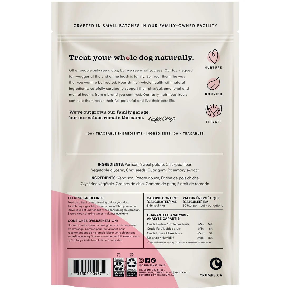 Venison Jerky with Chia Seeds - Dog Treats - Crumps' Naturals - PetToba - Crumps' Naturals
