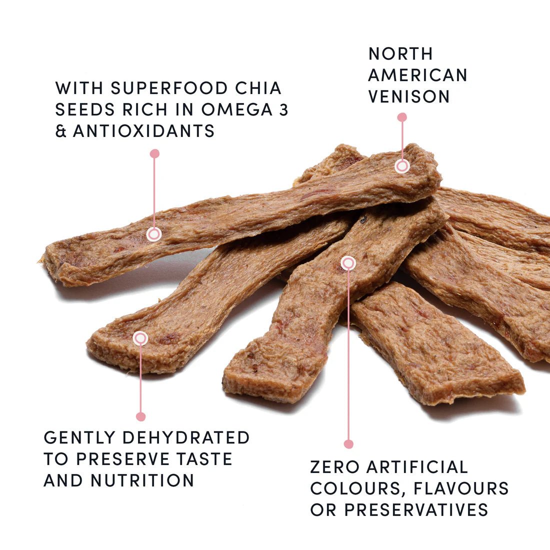 Venison Jerky with Chia Seeds - Dog Treats - Crumps' Naturals - PetToba - Crumps' Naturals