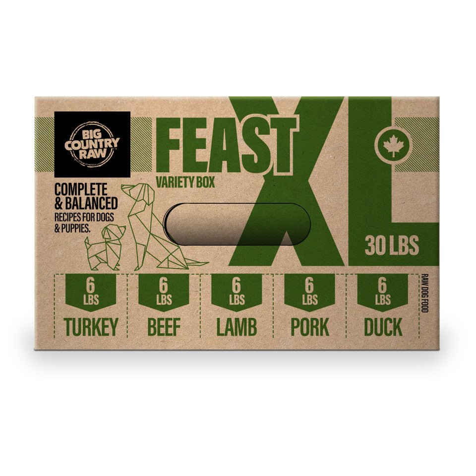 XL Feast (Beef, Lamb, Turkey, Pork & Duck) - Frozen Raw Dog Food - Big Country Raw - PetToba - Big Country Raw