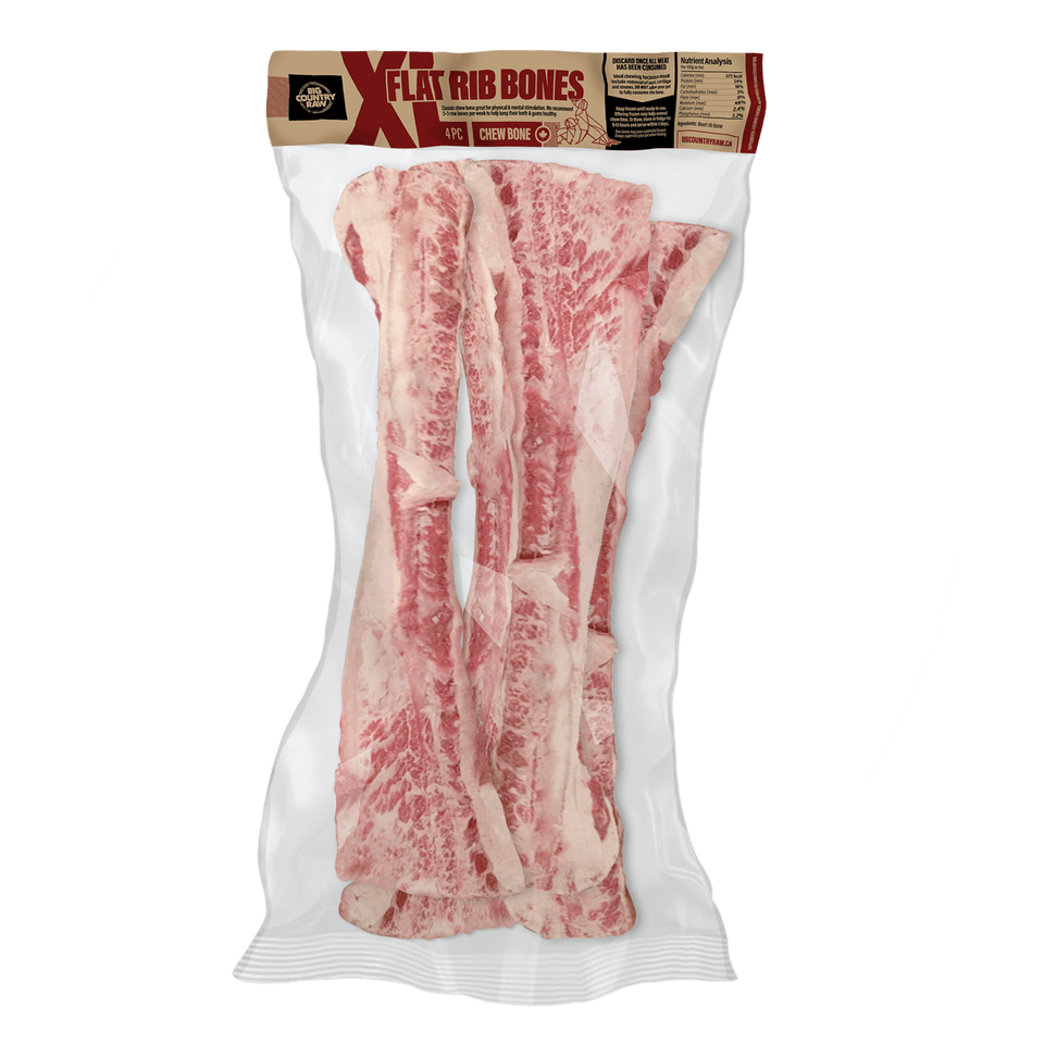 XL Flat Rib Bone - Frozen Raw Dog Treats - Big Country Raw - PetToba - Big Country Raw