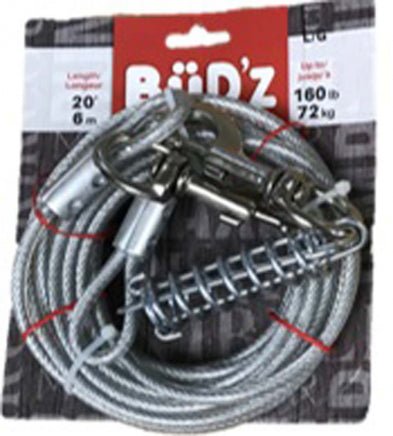 20' Tie Out with Spring - up to 160lbs - Bud'z - PetToba-Bud'z