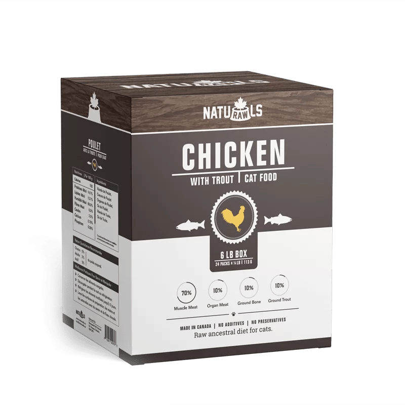 6lb Chicken with Trout Raw Dinner 24 x 113g - Frozen Cat Raw Food - Naturawls - PetToba-Naturawls