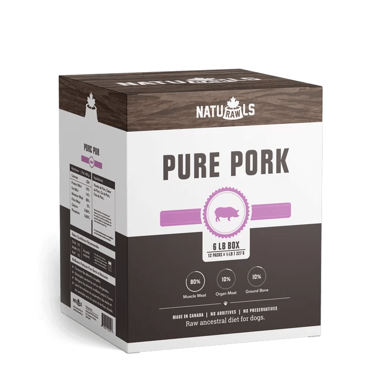 6lb Pure Pork Raw Dinner 12 x 227g - Frozen Dog Raw Food - Naturawls - PetToba-Naturawls