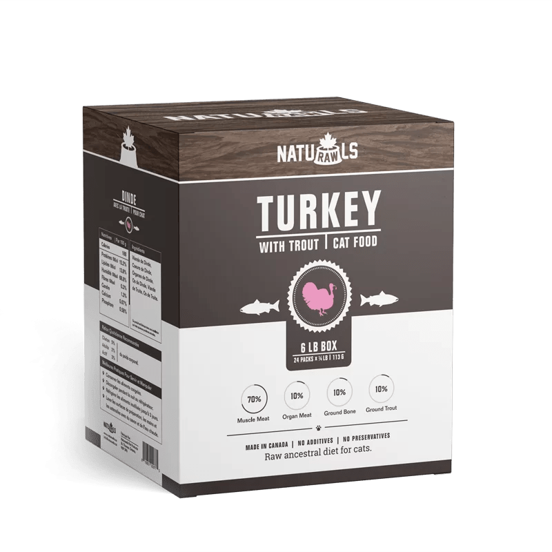 6lb Turkey with Trout Raw Dinner 24 x 113g - Frozen Cat Raw Food - Naturawls - PetToba-Naturawls