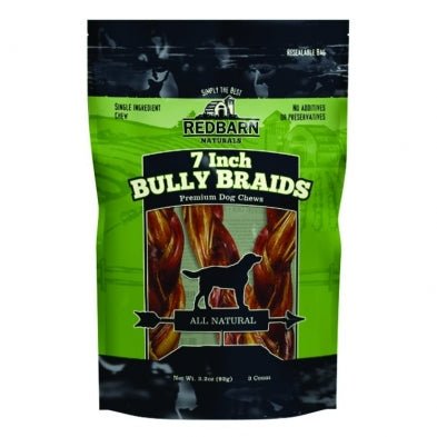 7" Braided Bully 3pk -Dog Treats - Redbarn - PetToba-Redbarn