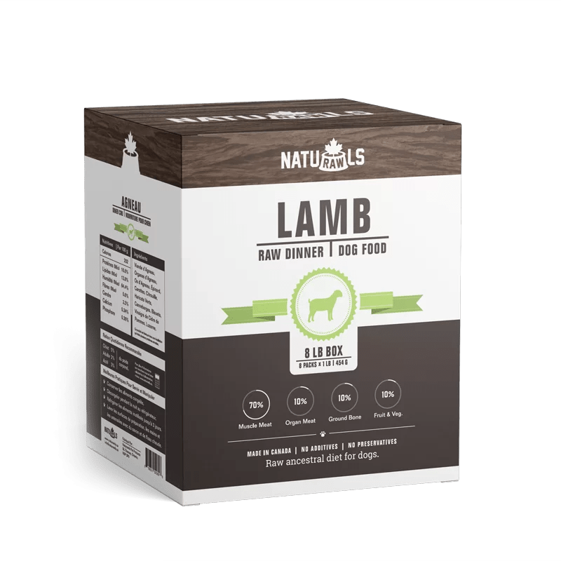 8lb Lamb Raw Dinner - Frozen Dog Raw Food - Naturawls - PetToba-Naturawls