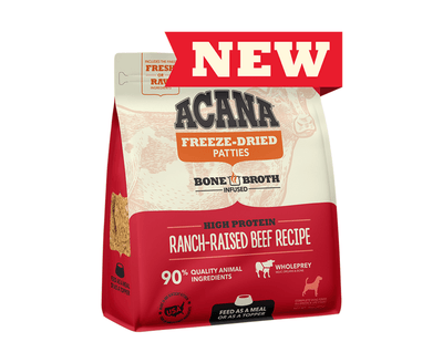 ACANA Bone Broth Infused Freeze-Dried Patties for Dogs - Ranch Raised Beef Recipe - Freeze Dried Dog Food - ACANA - PetToba-ACANA
