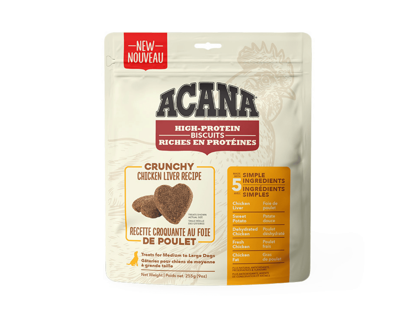 Acana High-Protein Biscuits for Medium to Large Dogs - Crunchy Chicken Liver Recipe 225g - Dog Treats - ACANA - PetToba-ACANA