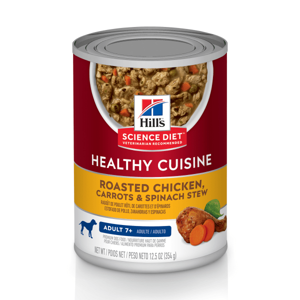 Adult 7+ Healthy Cuisine Roasted Chicken, Carrots & Spinach Stew - Wet Dog Food - Hill's Science Diet - PetToba-Hill's Science