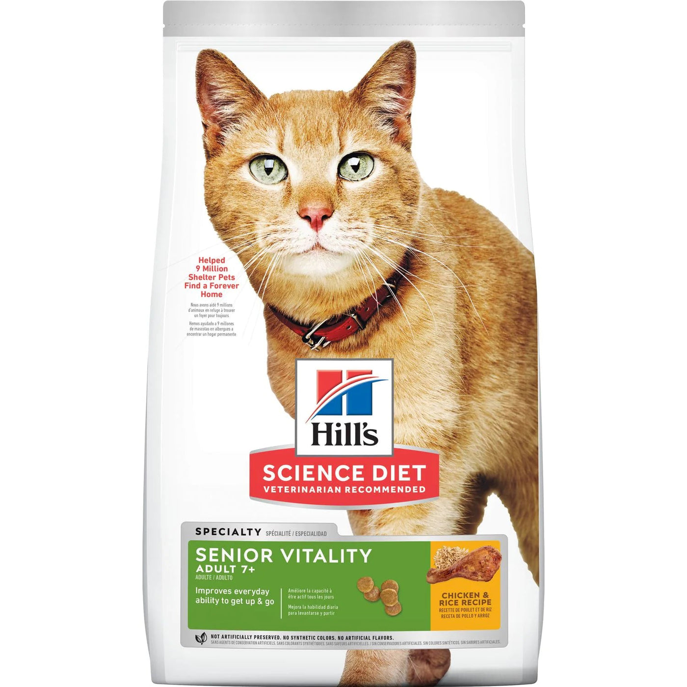 Adult 7+ Senior Vitality Chicken & Rice Recipe - Dry Cat Food - Hill's Science - PetToba-Hill's Science