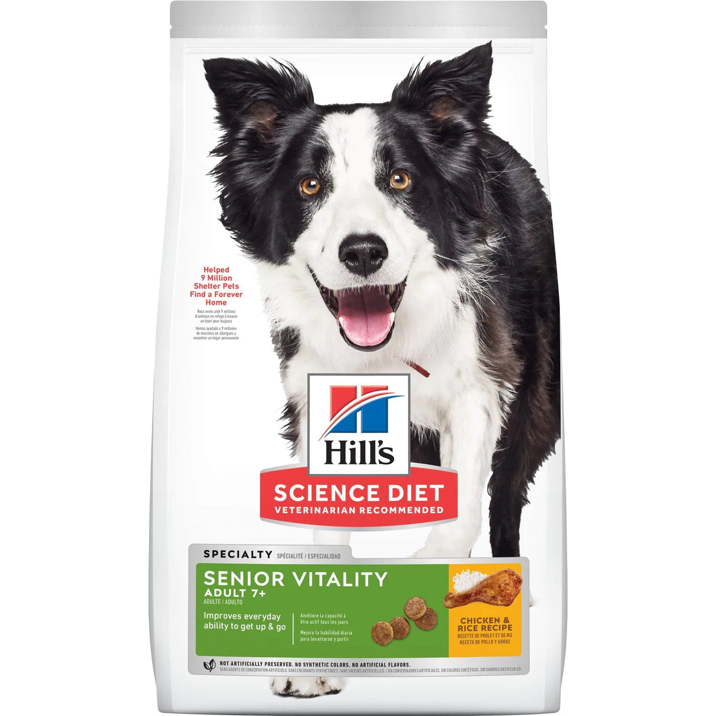 Adult 7+ Senior Vitality Chicken & Rice Recipe - Dry Dog Food - Hill's Science Diet - PetToba-Hill's Science