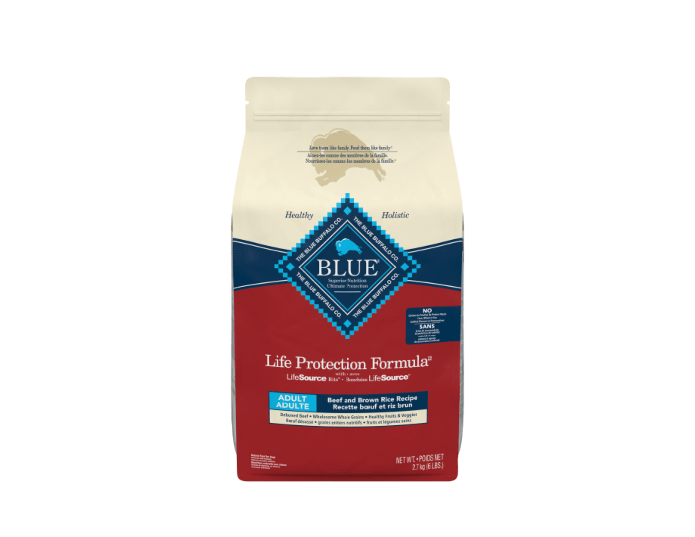 Adult Beef and Brown Rice Dry Dog food Blue Buffalo PetToba