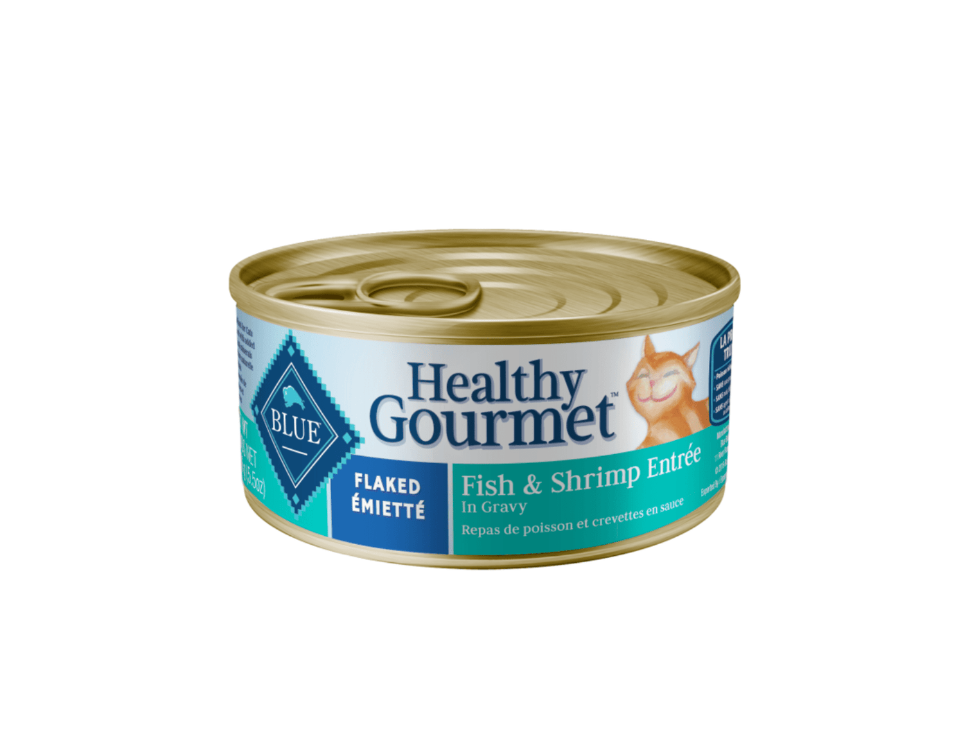 Adult Flaked Fish Shrimp in Gravy Wet Cat Food Blue Cat