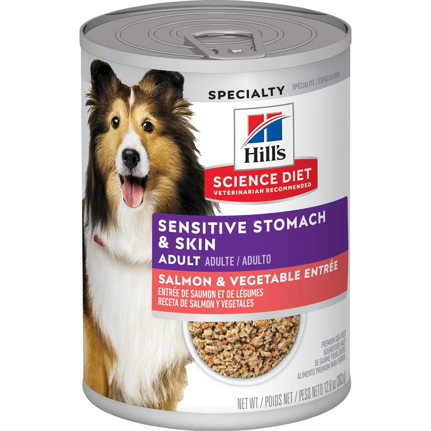 Adult Sensitive Stomach & Skin Salmon & Vegetable Entrée - Wet Dog Food - Hill's Science Diet - PetToba-Hill's Science