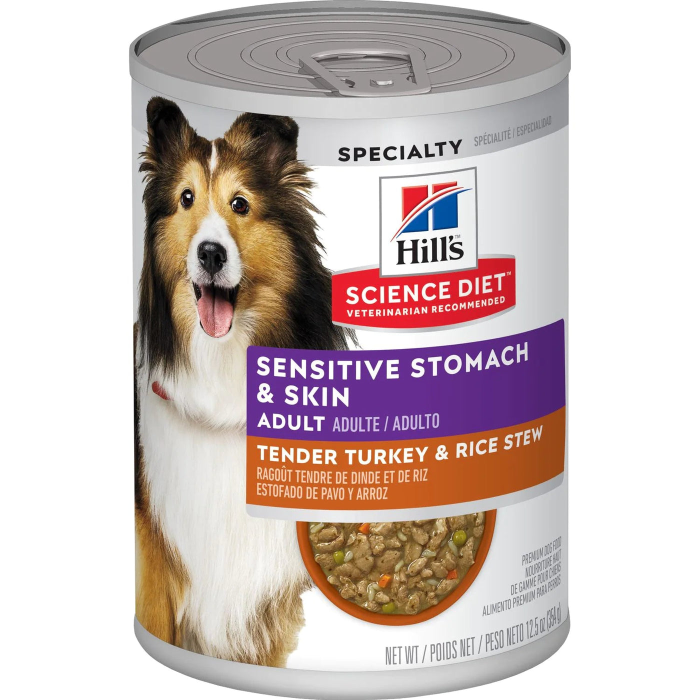 Adult Sensitive Stomach & Skin Tender Turkey & Rice Stew  - Wet Dog Food - Hill's Science Diet