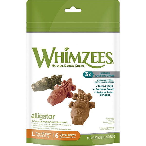 Alligator Large Daily All Natural Daily Dental Chew for Dogs - Whimzees® - PetToba-Whimzees
