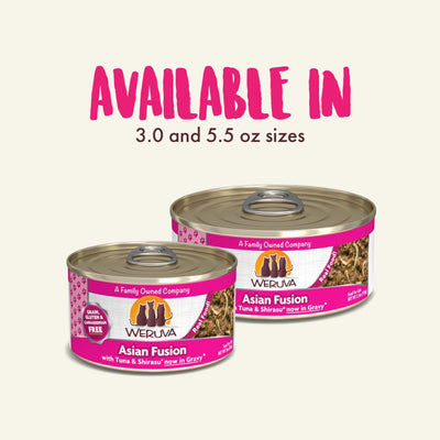 Asian Fusion ( Tuna & Shirasu in Gravy) Canned Cat Food (3.0 oz Can/5.5 oz Can) - Weruva - PetToba-Weruva