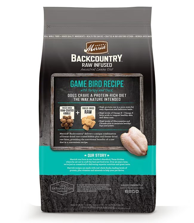 Backcountry - Raw Infused - Game Bird Recipe - Dry Dog Food - Merrick - PetToba-Merrick