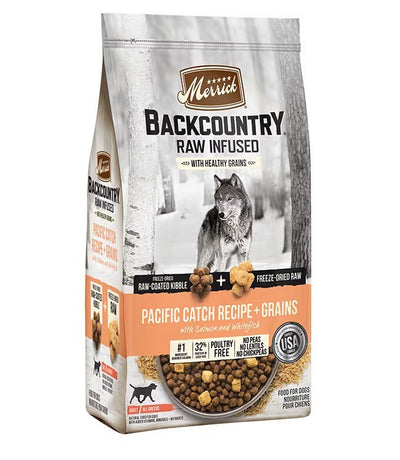 Backcountry - Raw Infused with Healthy Grains - Pacific Catch Recipe + Grains - Dry Dog Food - Merrick - PetToba-Merrick
