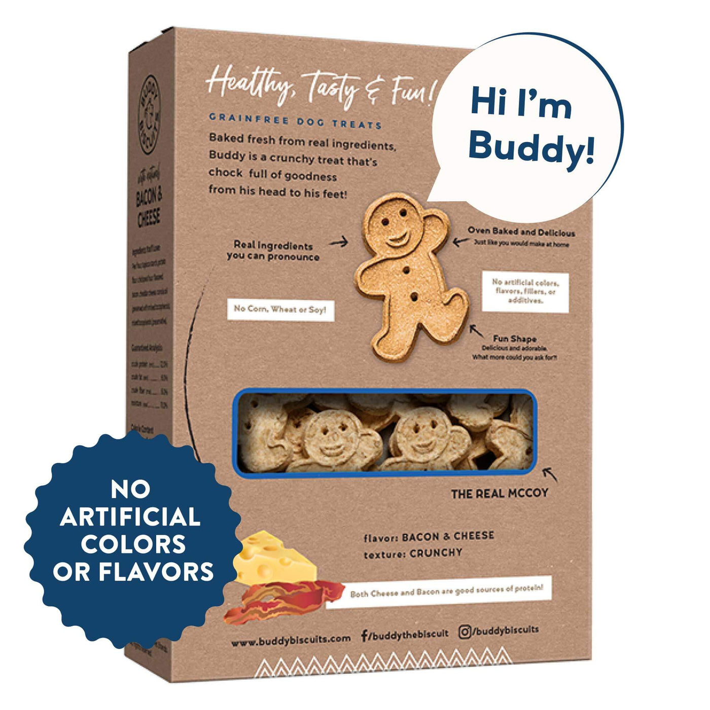 Bacon & Cheese Healthy Whole Grain Oven Baked Treats - Buddy Biscuits - PetToba-Buddy Biscuits