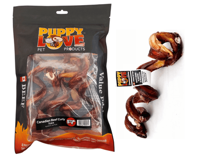 Beef Curly 8"-10" (Puppy Love) - Single / Value Pack - PetToba-Puppy Love