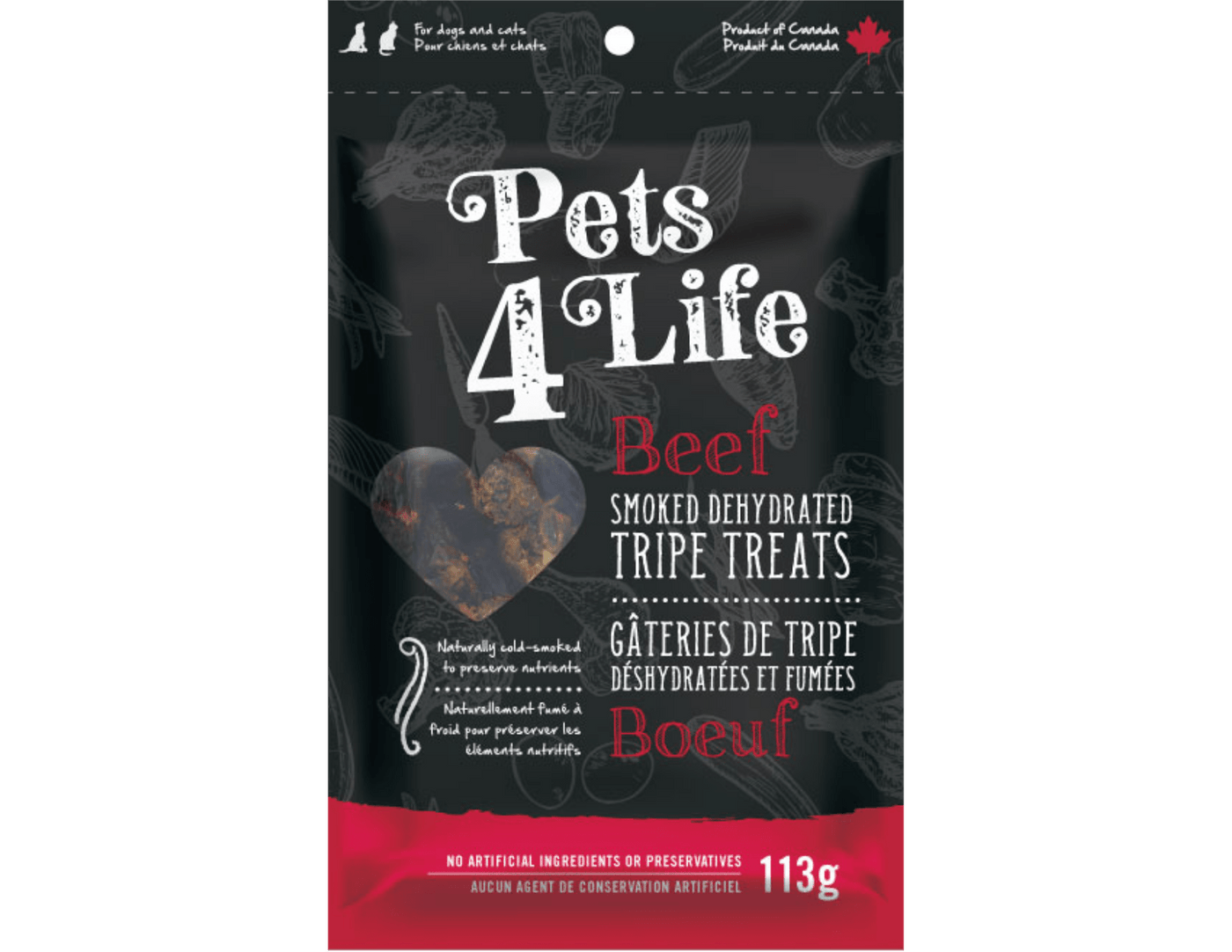Beef Smoked Dehydrated Tripes - Dehydrated/Air-Dried Dog Treats - Pets4Life - PetToba-Pet 4 Life
