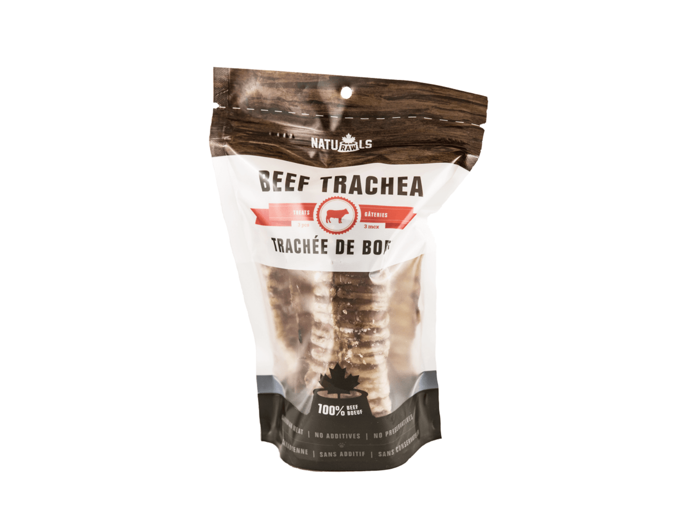Beef Trachea 5" 3pc - Dehydrated/Air-Dried Dog Treats - Naturawls - PetToba-Naturawls