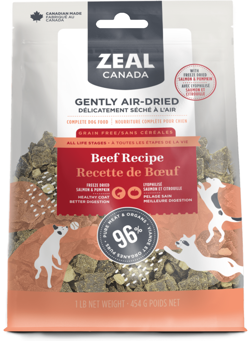 Beef with Freeze-Dried Salmon & Pumpkin - Air Dried Dog Food -  Zeal