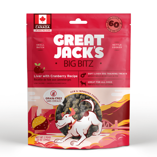 Big BItz Liver with Cranberry Recipe Dog Treats 396 gm - Great Jacks - PetToba-Great Jacks