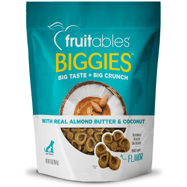 Biggies Almond Butter & Coconut Dog Treats 454 g - Fruitables - PetToba-Fruitables