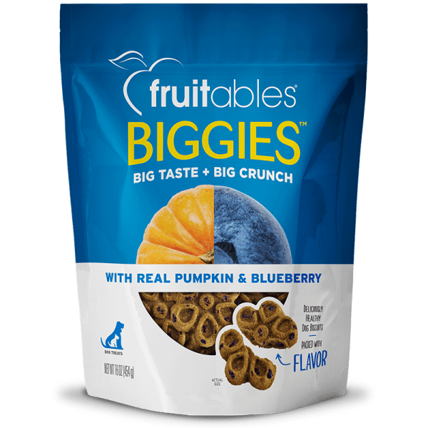 Biggies Pumpkin & Blueberry Dog Treats 454 g - Fruitables - PetToba-Fruitables